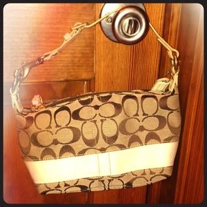 Authentic Coach Signature Stripe Bag