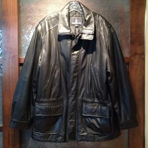 Men's black Genuine Leather jacket