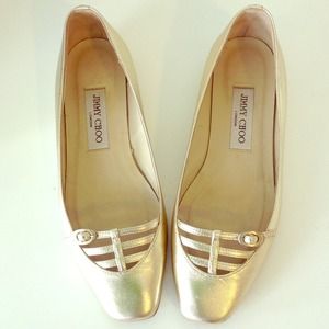 Jimmy Choo metallic leather flats