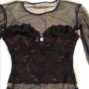 Black long sleeve body suit