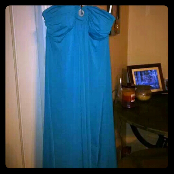 Blue halter dress