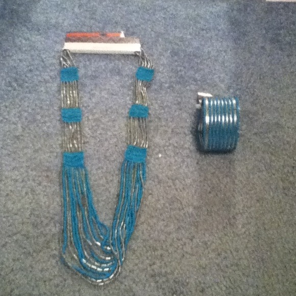 Beautiful Beaded Necklace and Matching Cuff