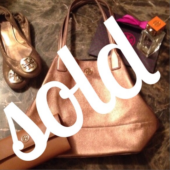 tory burch michelle metallic tote
