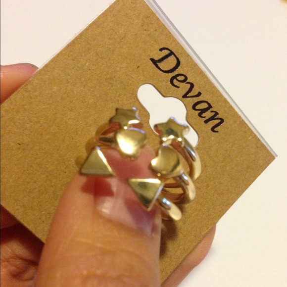 Gold 3 Set Rings / Midi Rings - Picture 2 of 3