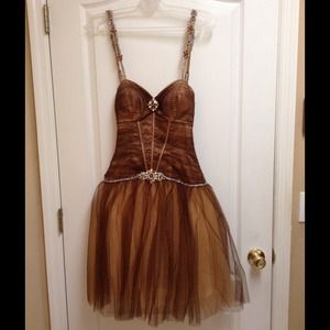 Copper brown party/cocktail dress