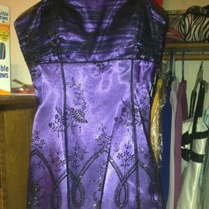 Dark purple dress with semi lace back