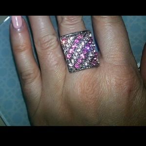 Pretty Pink & Crystal Bling Ring