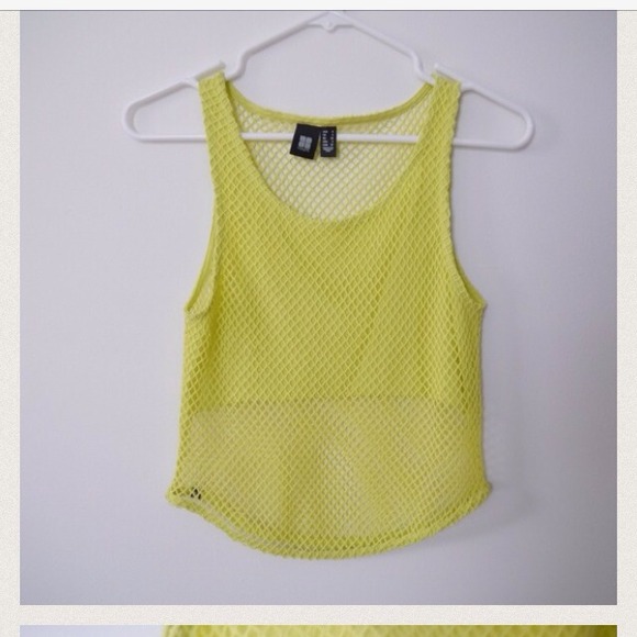 Yellow crop mesh tee - Picture 2 of 2