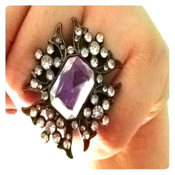 Costume Stretchy Clear Gem Ring