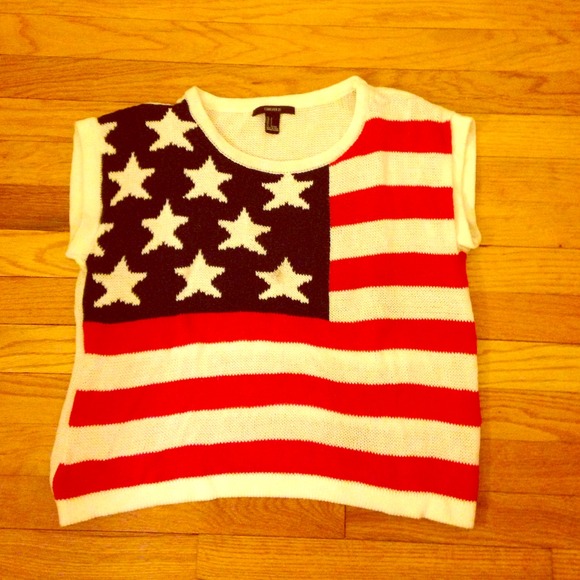 ON HOLD American flag sleeveless knit sweater