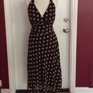 Rabbit rabbit rabbit brown and tan polka dot dress