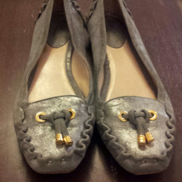 Kate Spade Grey/Silver Loafers