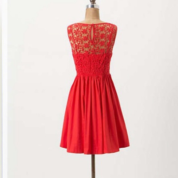 Sold! Vivid red Moulinette Soeurs lace back dress - Picture 4 of 4