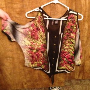 Bisou Bisou Sheer Cold Shoulder Top