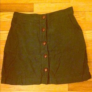 UO corduroy high waisted button up skirt