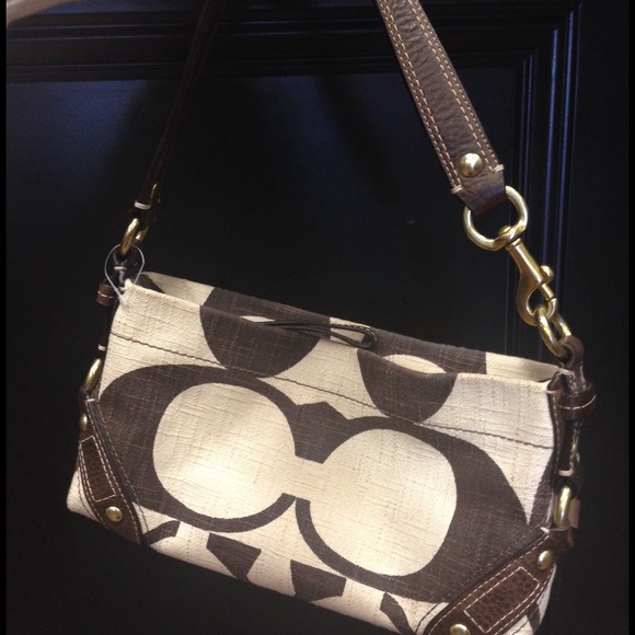 SOLD Coach two tone canvas bag in great condition