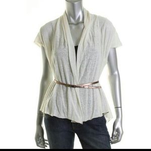 NWT-Jones New York Ivory Linen Sheer Cardigan - Lg