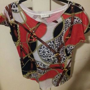 Red and white chain shirt