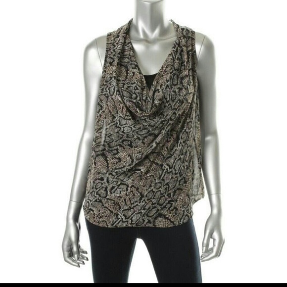 INC International Concepts Tops - NWT!! - INC Black-Ivory Snake Print Sheer Twinset