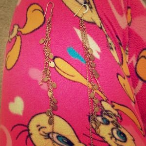 Long gold dangly earrings