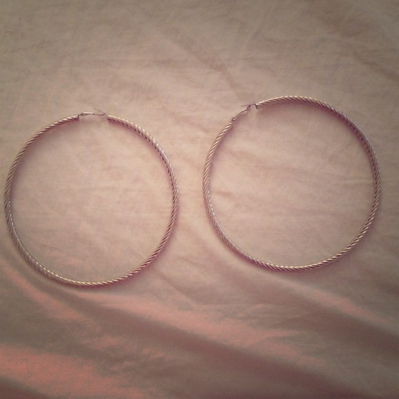 Ginormous silver hoop earrings