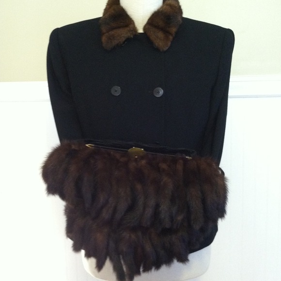 SOLD mink muff vintage brown, luxurious,