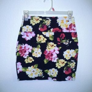 Floral bodycon skirt