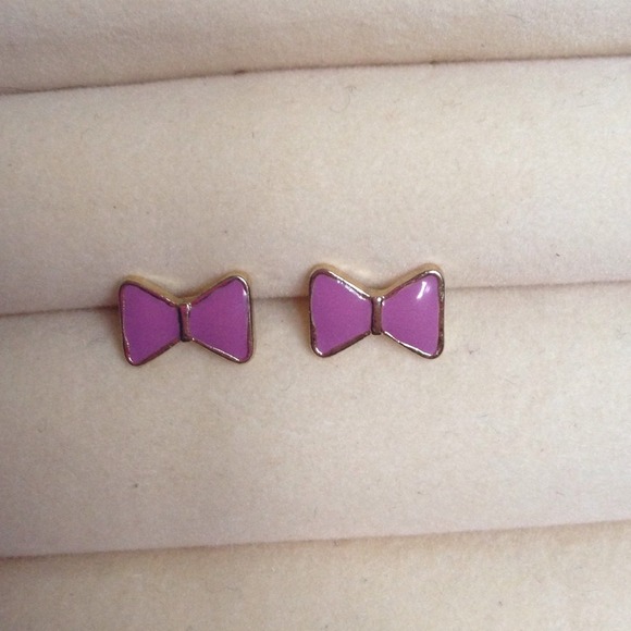 Lauren Conrad Pink Bow Earrings
