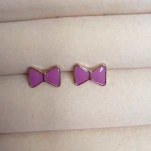 Lauren Conrad Pink Bow Earrings