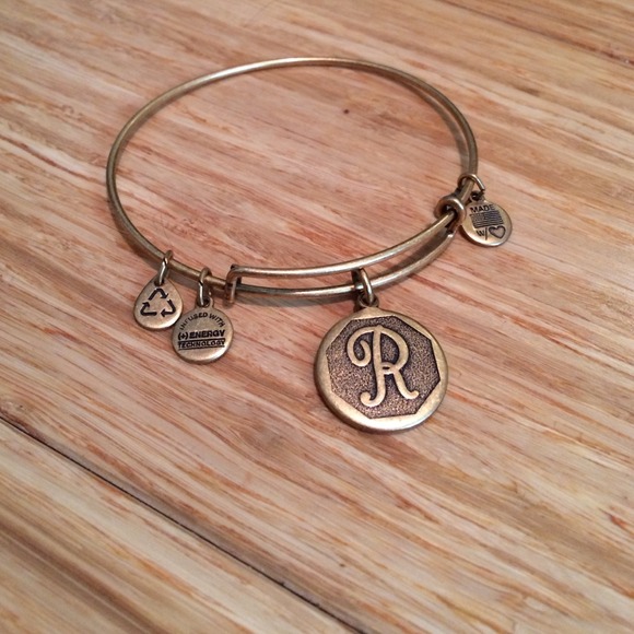 Alex & Ani letter "R" bracelet in gold tone