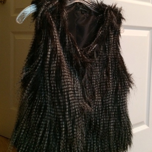 Black & White faux fur vest