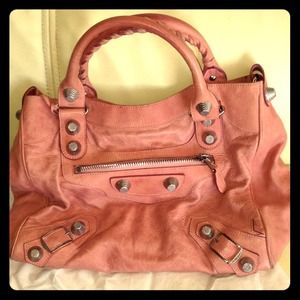 Balenciaga velo pink rose colored handbag
