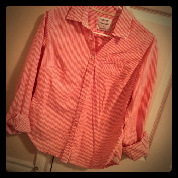 Orange and white striped shirt