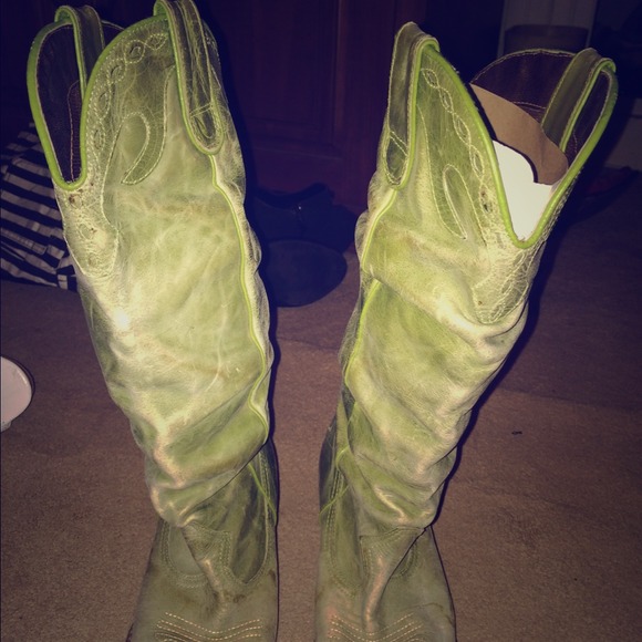 Steve Madden green cowboy boots