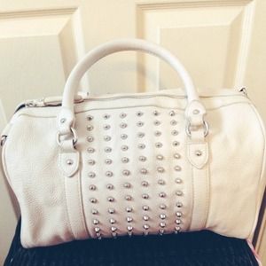white studded purse