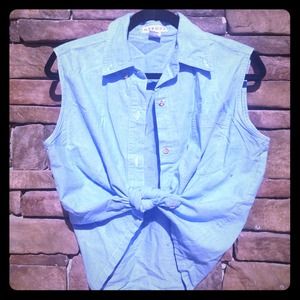 Sleeveless chambray top