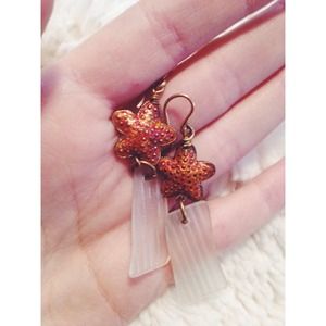 ONE OF A KIND | Starfish and Sea Glass Earrings