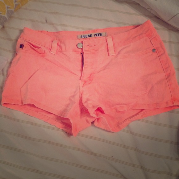 Neon peach shorts