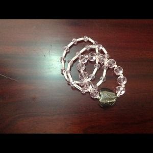 ♥️SOLD♥️ Three piece pink bracelet.