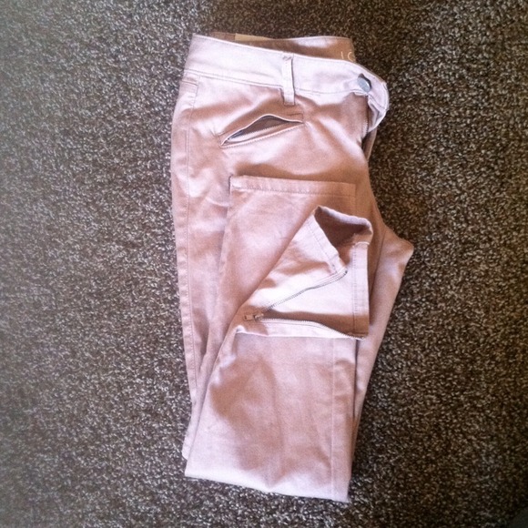 Moto Zip Ankle Skinny Pants in Stretch Twill