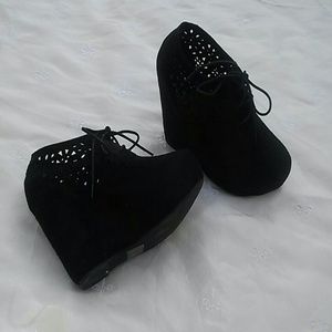 Charlotte Russe Black Wedge Shoe