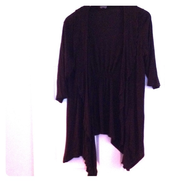 Asymmetric top, chocolate brown.