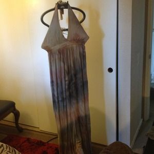 REDUCED LOVE TANJANE Long tye dye halter dress