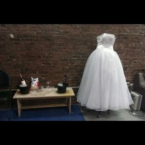 Beaded embroidered corset wedding dress $350