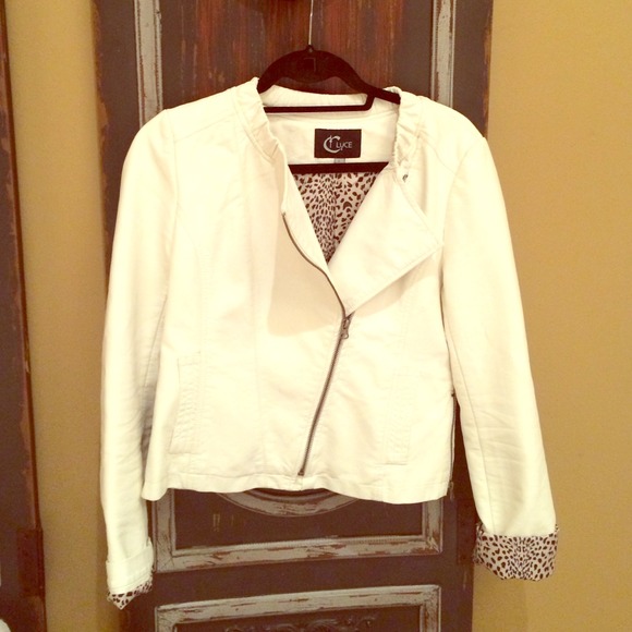 C.Luce Faux Leather Stud Embellished Jacket
