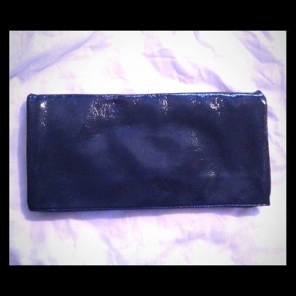 Hobo navy patent leather clutch