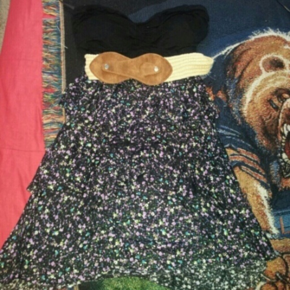 Strapless Floral Dress