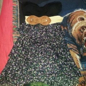 Strapless Floral Dress