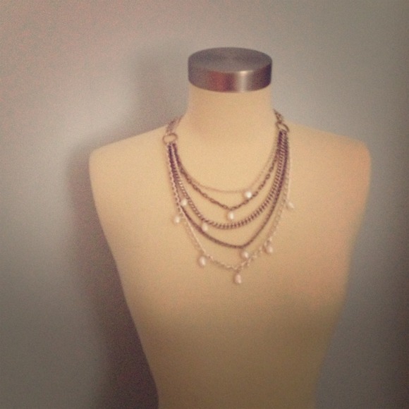 Stella & Dot 5 strand Faux Pearl Necklace