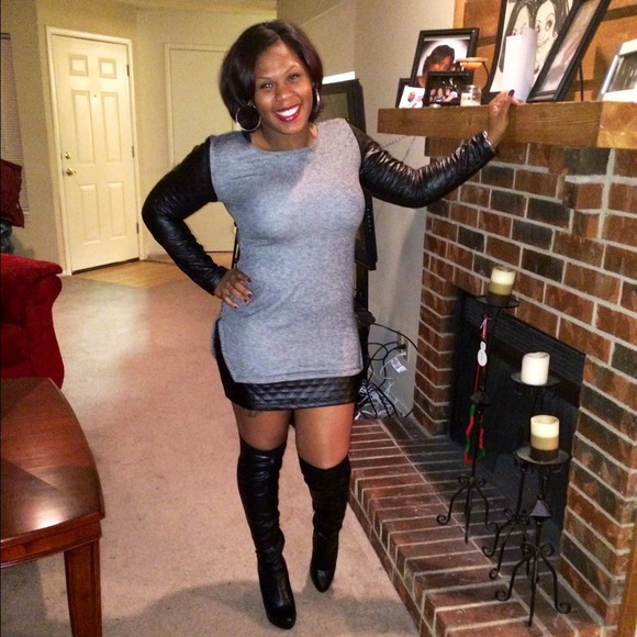 Quilted leather dress👗